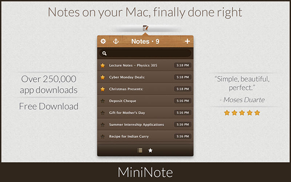 MiniNote Mac版截�D1