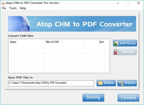 Atop CHM to PDF Converter(CHMתPDF)ͼ1