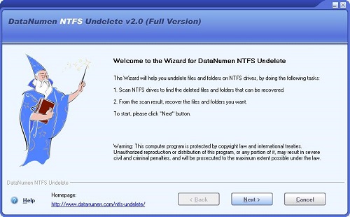 DataNumen NTFS Undeleteͼ1