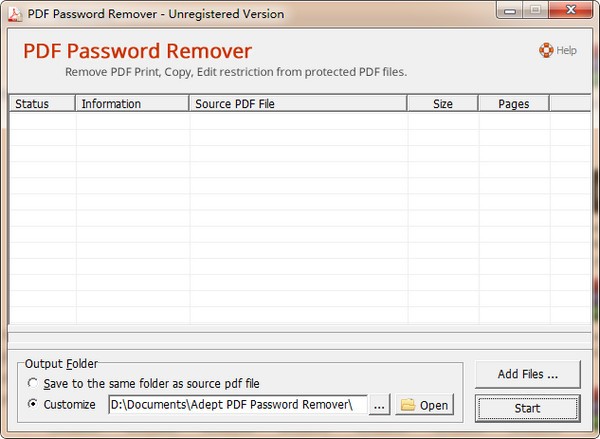 Adept PDF Password Removerͼ1