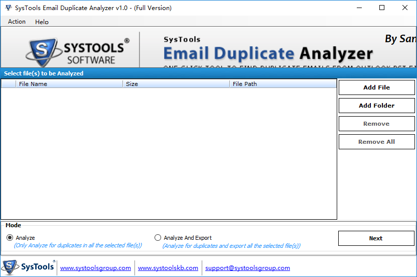 SysTools Email Duplicate Analyzerͼ1