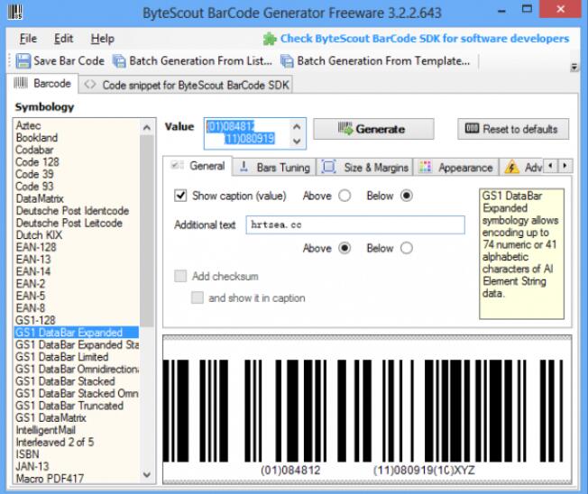 「bytescout Barcode Generator软件图集windows客户端截图欣赏」bytescout Barcode Generator官方最新版一键下载 4311