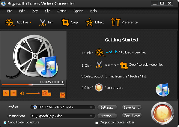 Bigasoft iTunes Video Converterͼ1