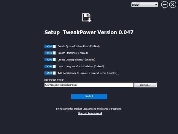 download the new version for windows TweakPower 2.040
