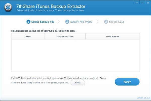 7thShare iTunes Backup Extractor截图1