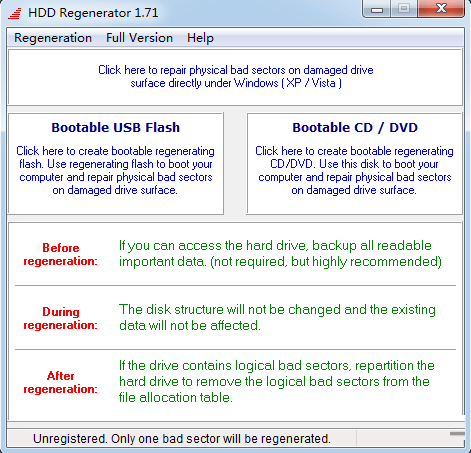 HDDREG硬盘修复工具v1.71