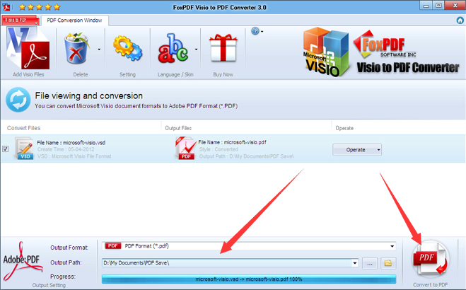 FoxPDF Visio to PDF Converter(VisioתPDFʽת)