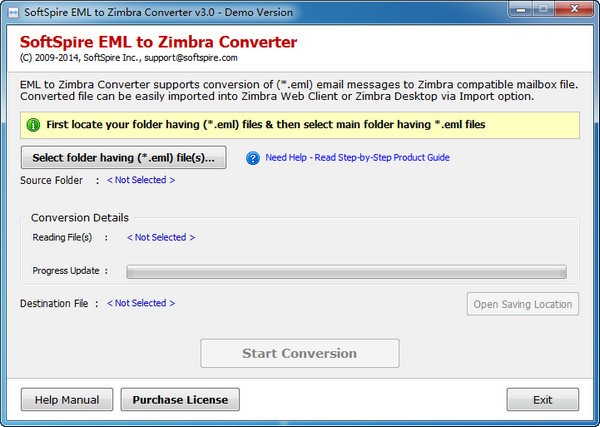 SoftSpire EML to Zimbra Converterͼ1