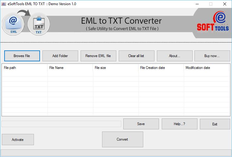 eSoftTools EML to TXT Converterͼ1