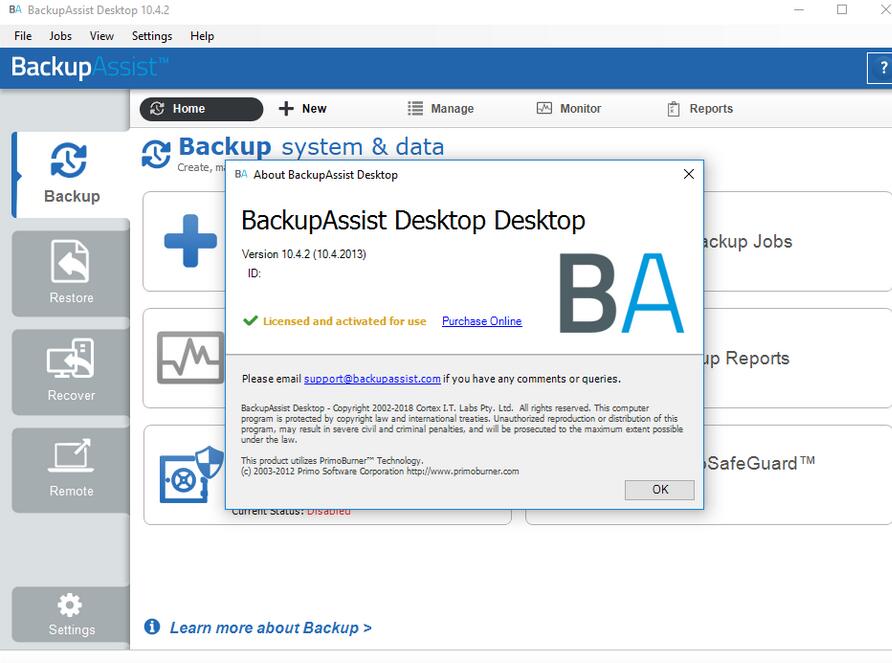 instal the new BackupAssist Classic 12.0.5