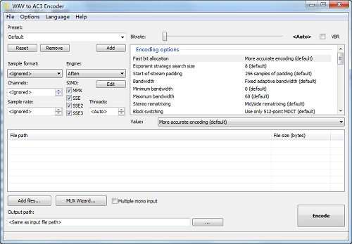 WAV to AC3 Encoderͼ1
