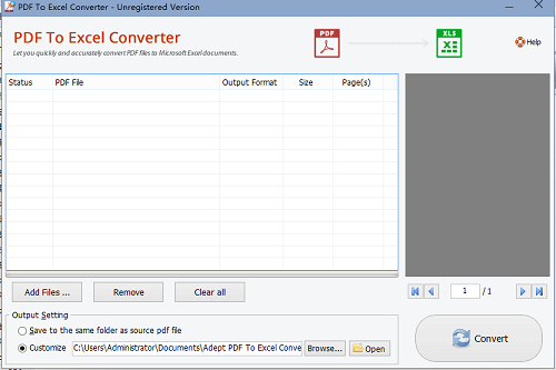 Adept PDF to Excel Converterͼ1