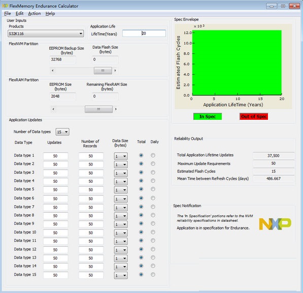 Flex Memory Endurance Calculatorͼ1