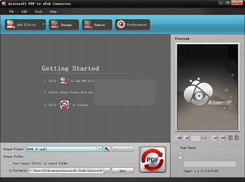 Aiseesoft PDF to ePub Converterͼ1