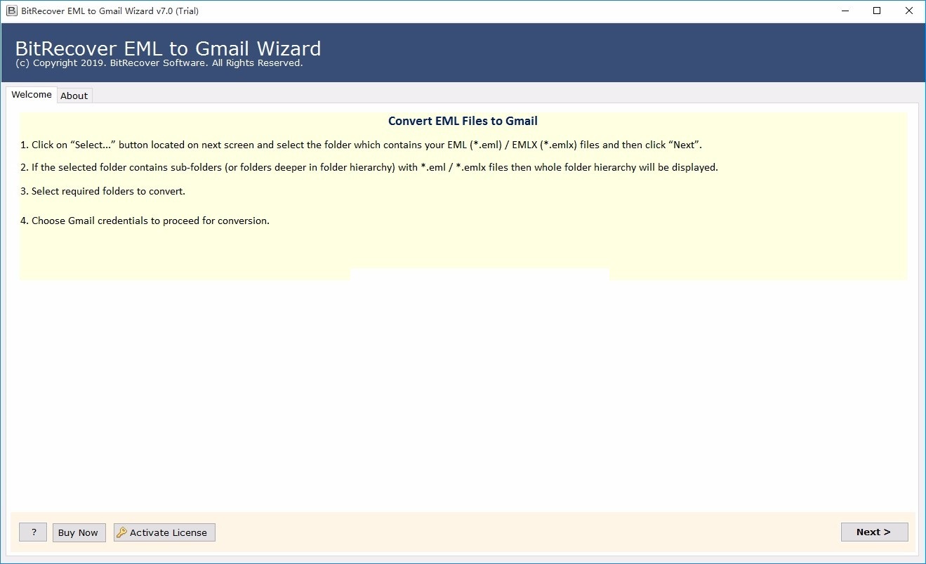 BitRecover EML to Gmail Wizardͼ1