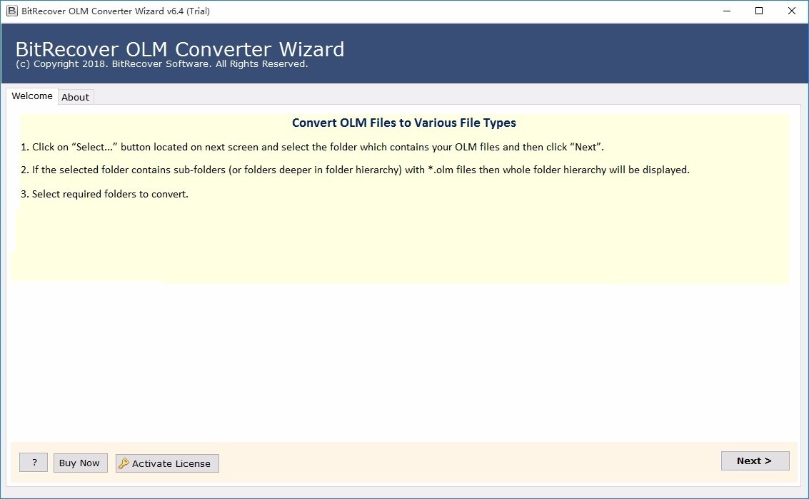 BitRecover OLM Converter Wizardͼ1