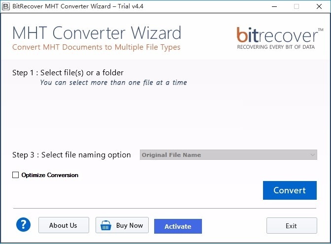 BitRecover MHT Converter Wizardͼ1